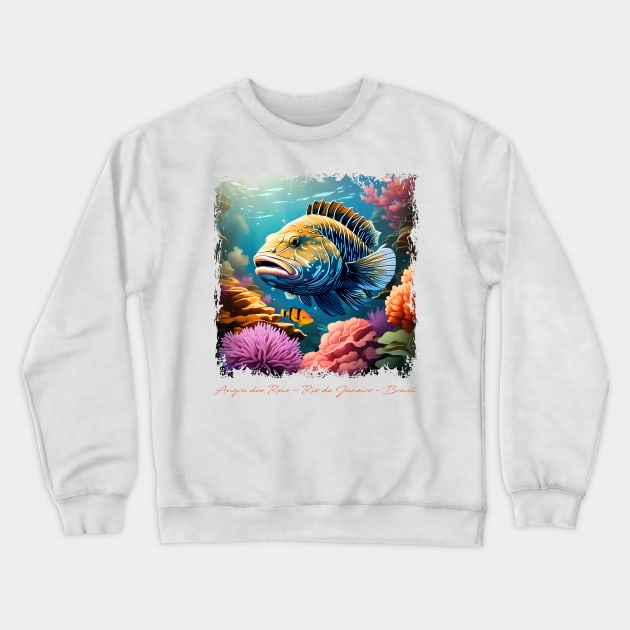 Colorful Grouper fish t-shirt Crewneck Sweatshirt by Dürer Design